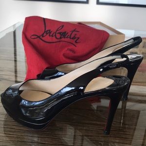 Platform patent leather Louboutin shoes